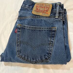 Levi‎ Strauss 505 Mens Jeans Size 33x32 Blue Denim Straight Fit Classic